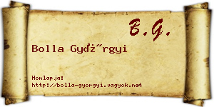 Bolla Györgyi névjegykártya