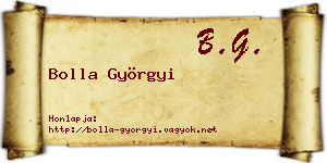 Bolla Györgyi névjegykártya